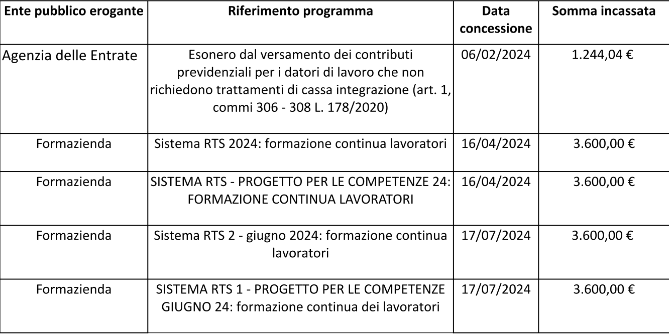 Aiuti di stato 2024